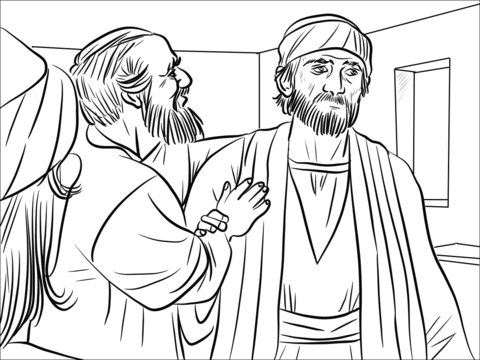 Ananias Helps Saul Coloring Page